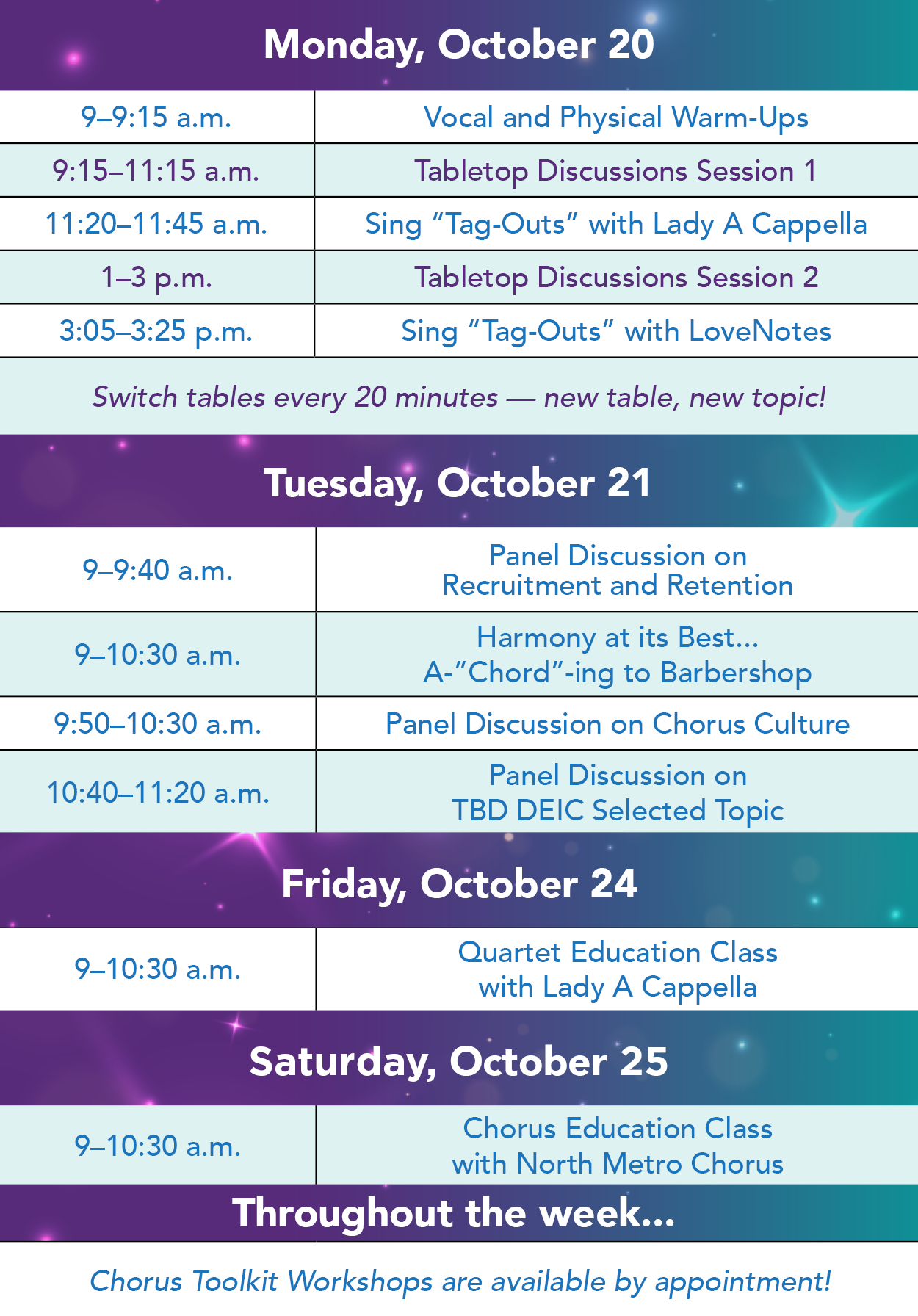 Columbus 2025 Education Events Schedule