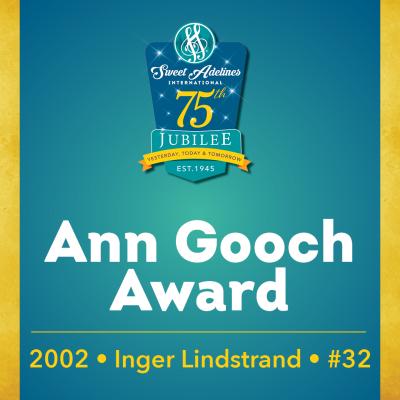 Inger Lindstrand (#32), 2002 recipient of the Ann Gooch Award