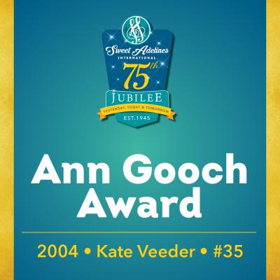 Kate Veeder, 2004 recipient of the Ann Gooch Award