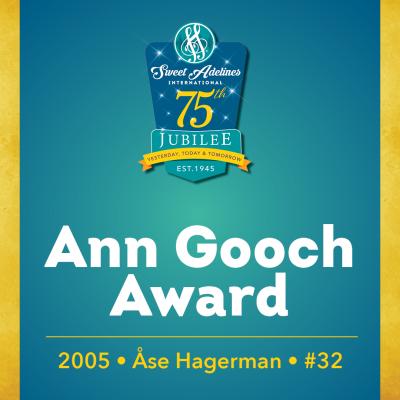 Åse Hagerman (#32), 2005 recipient of the Ann Gooch Award