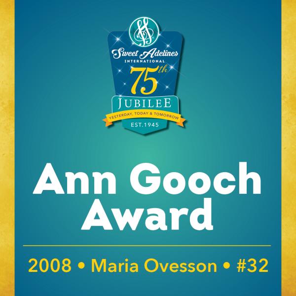Maria Ovesson (#32), 2008 recipient of the Ann Gooch Award