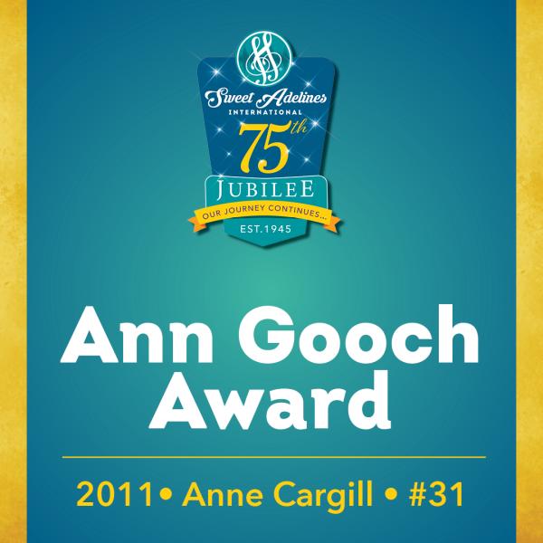 In recognition of...Anne Cargill (#31), 2011 recipient of the Ann Gooch Award