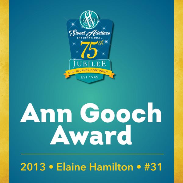In recognition of...Elaine Hamilton (#31), 2013 recipient of the Ann Gooch Award