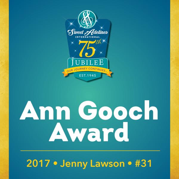 In recognition of...Jenny Lawson (#31), 2017 recipient of the Ann Gooch Award