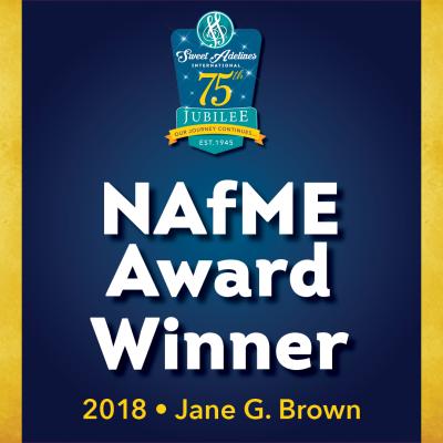 In appreciation of...2018 National Association for Music Education (NAfME) Award recipient Jane G. Brown. 