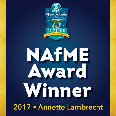 In appreciation of...2017 National Association for Music Education (NAfME) Award recipient Annette Lambrecht. 