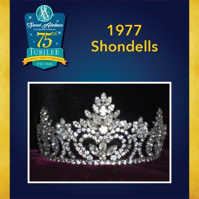Take a closer look at the 1977 crown, worn by Shondells.