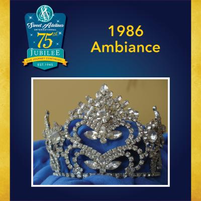 Take a closer look at the 1986 crown, worn by Ambiance.