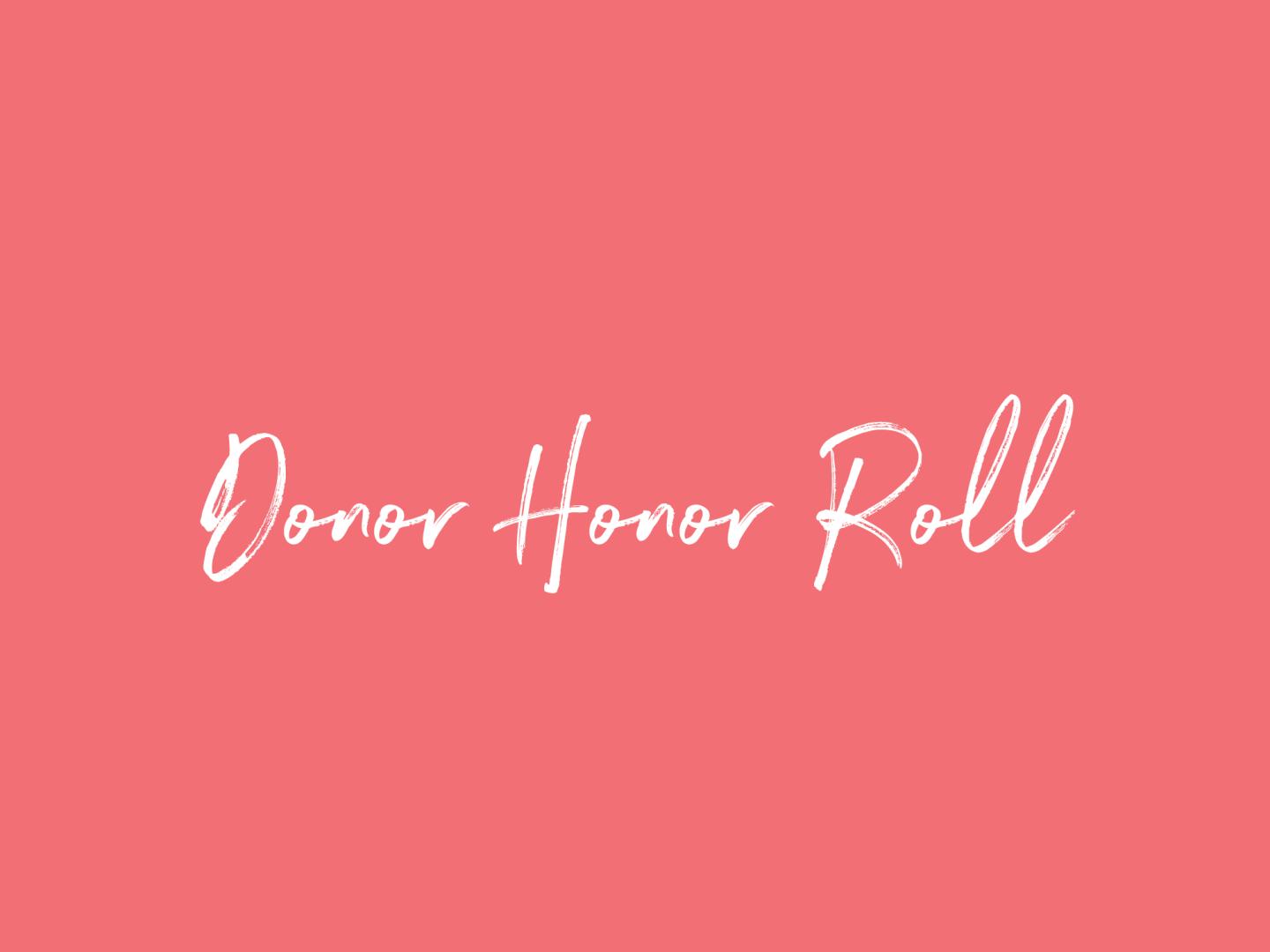 Donor Honor Roll Archives